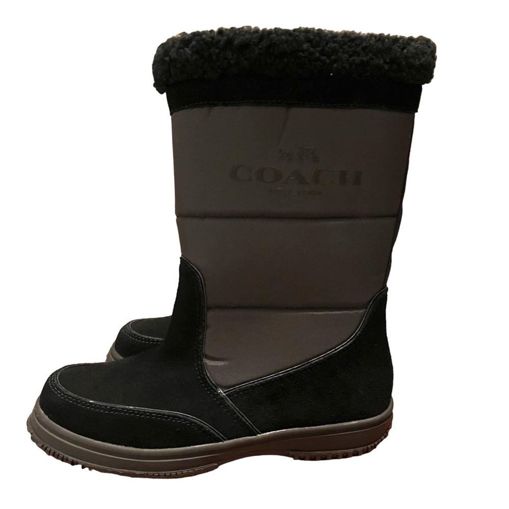 Coach Sherman Black Suede/Nylon Winter/Rain Boots